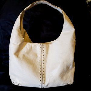 Vintage Michael Michael Kors Women's Large Leather Silver Studded Hobo B…